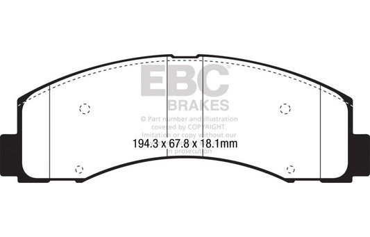 EBC 2018+ Ford F-150 2.7L Twin Turbo (2WD) Extra Duty Front Brake Pads ED93088