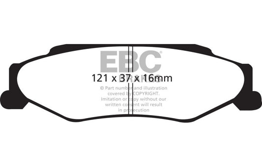 EBC 2003-2004 Cadillac XLR 4.6 Redstuff Rear Brake Pads DP31160C