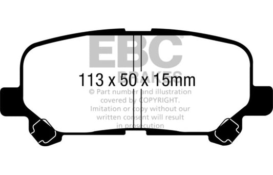 EBC 2007-2013 Acura MDX 3.7 Greenstuff Rear Brake Pads (For 12.6in. Rotors) DP61802