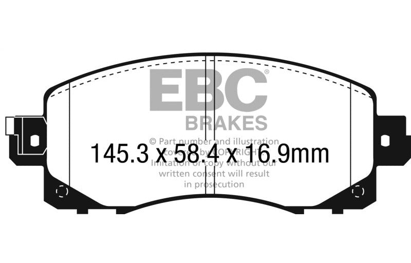 EBC 2022-2027 Subaru WRX 2.4T / 2018-2023 Subaru Crosstrek Redstuff Front Brake Pads DP32330C