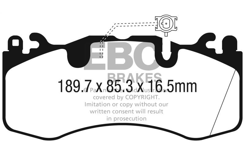 EBC 2016-2023 Maserati Levante 3.0TT (424) Yellowstuff Front Brake Pads DP42336R