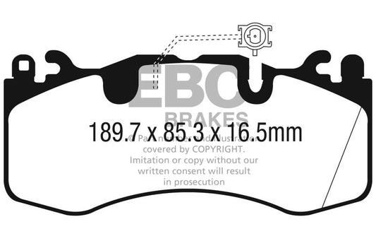 EBC 2016-2023 Maserati Levante 3.0TT (424) Yellowstuff Front Brake Pads DP42336R