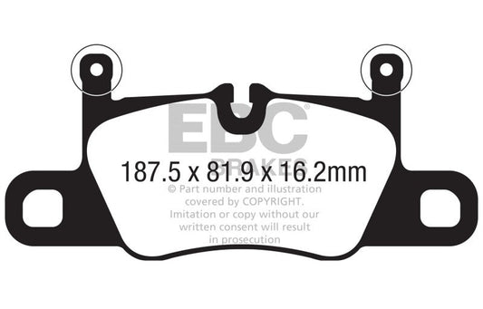 EBC 2018-2023 Porsche Cayenne (3rd Gen) 4.0TT Extra Duty Rear Brake Pads ED92371
