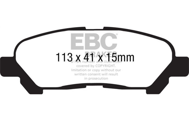 EBC 2009-2013 Toyota Highlander 2.7 2WD/4WD Yellowstuff Rear Brake Pads DP41838R