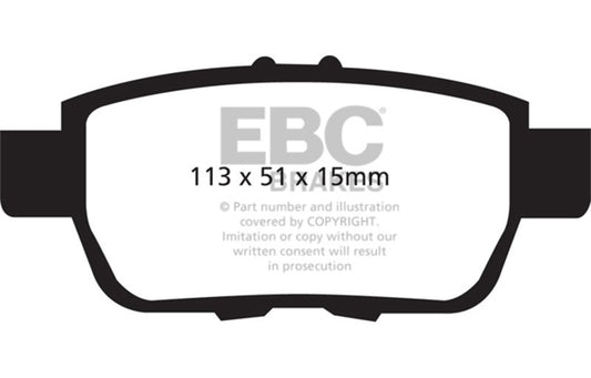 EBC 2009-2014 Acura TL 3.5 Yellowstuff Rear Brake Pads DP41754R