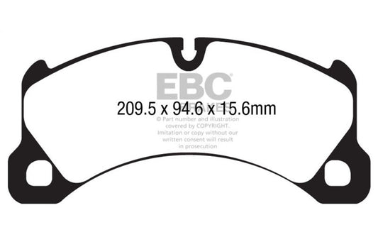 EBC 2010-2018 Porsche Cayenne 3.6 Yellowstuff Front Brake Pads DP42162R