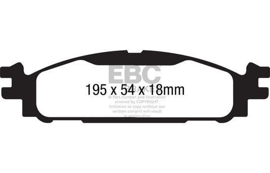 EBC 11+ Ford Explorer 2.0 Turbo 2WD Greenstuff Front Brake Pads DP61873