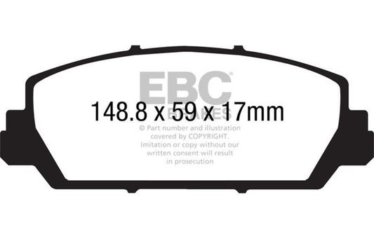 EBC 2012-2018 Acura RDX 3.5 Yellowstuff Front Brake Pads DP41896R