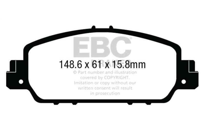 EBC 2013-2017 Honda Accord Coupe 2.4 EX Redstuff Front Brake Pads DP33014C