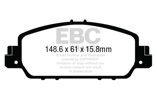 EBC 2013-2017 Honda Accord Coupe 2.4 EX Redstuff Front Brake Pads DP33014C