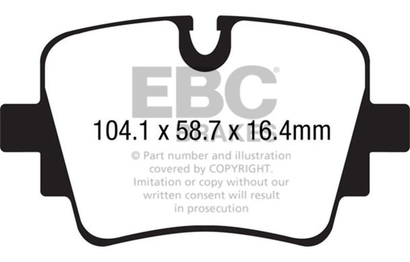EBC 2013-2023 Jaguar F-Type (Cast Iron Rotors Only) 3.0 Supercharged (340) Yellowstuff Rear Brake Pads DP42190R