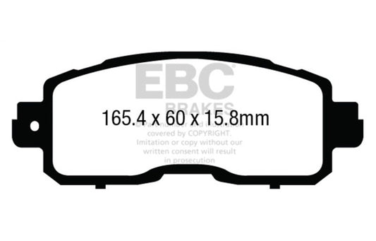 EBC 2013-2027 Nissan Altima 2.5 (L33) Sedan Ultimax2 Front Brake Pads UD1650