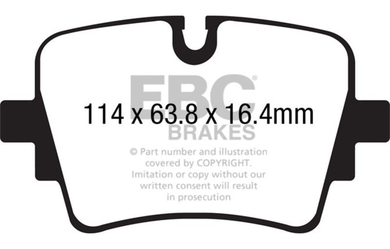 EBC 2014-2024 Jaguar F-Type (Cast Iron Rotors Only) 5.0 Supercharged (490) Yellowstuff Rear Brake Pads DP42192R