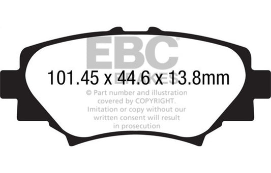 EBC 2014 and Newer Mazda 3 2.0 (Japan Build) Redstuff Rear Brake Pads DP32186C