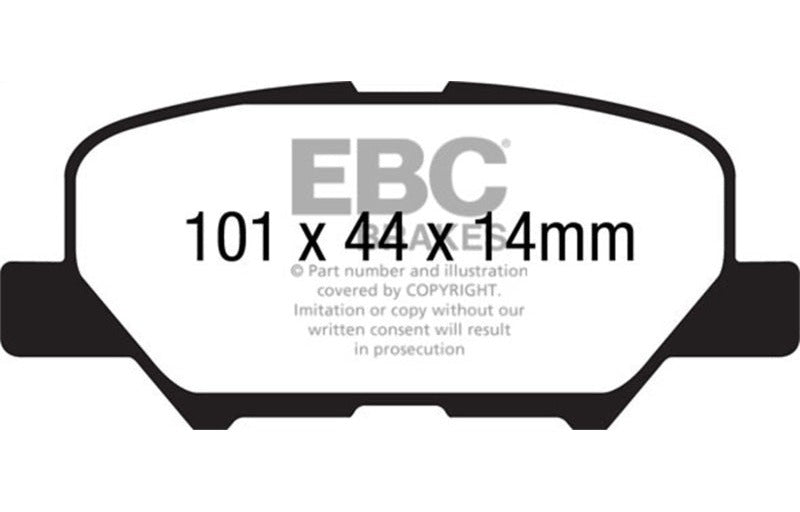 EBC 2014 and Newer Mazda 3 2.0 (Mexico Build) Yellowstuff Rear Brake Pads DP42171R