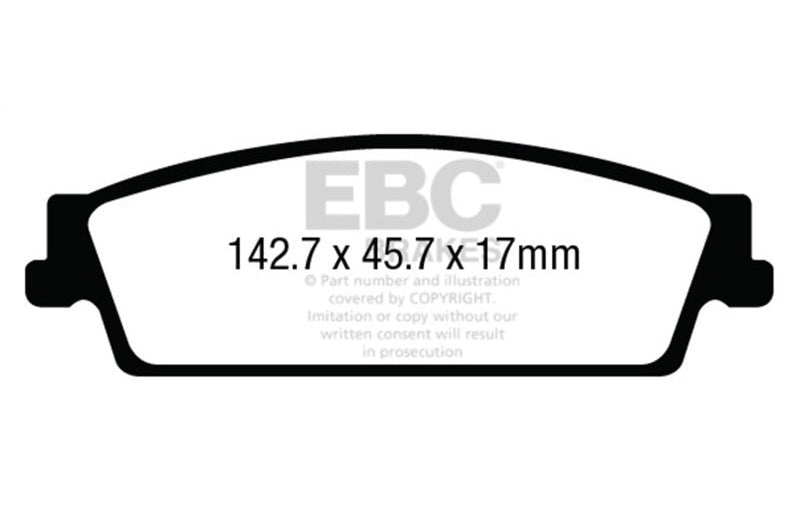 EBC 2015-2018 Cadillac Escalade 6.2 2WD Yellowstuff Rear Brake Pads DP43022R