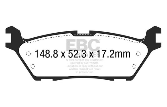 EBC 15+ Ford F150 2.7 Twin Turbo (2WD) Electric PB Ultimax2 Rear Brake Pads UD1790