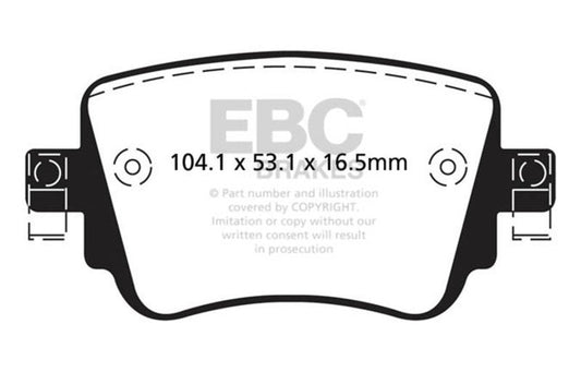EBC 2015-2021 Volkswagen GTi 2.0 Turbo Ultimax2 Rear Brake Pads UD1779
