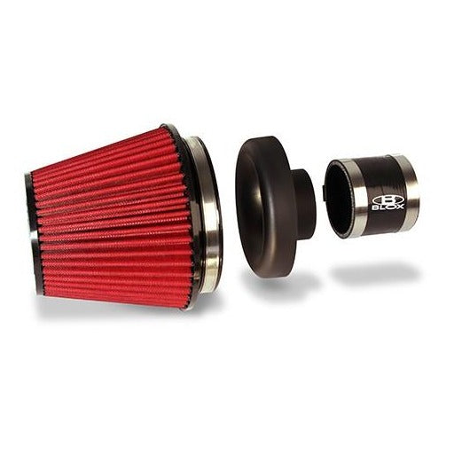BLOX Racing Performance Filter Kit w/ 3.5inch Velocity Stack Black Filter and 3.5inch Silicone Hose BXIM-00311-BK