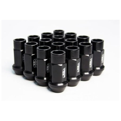 BLOX Racing Street Series Forged Lug Nuts - Black 12 x 1.5mm - Set of 16 (New Design) BXAC-00103-SSBK