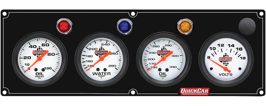 QuickCar Legend Gauge Panel - Black Plate, OP/WT/OT/VT