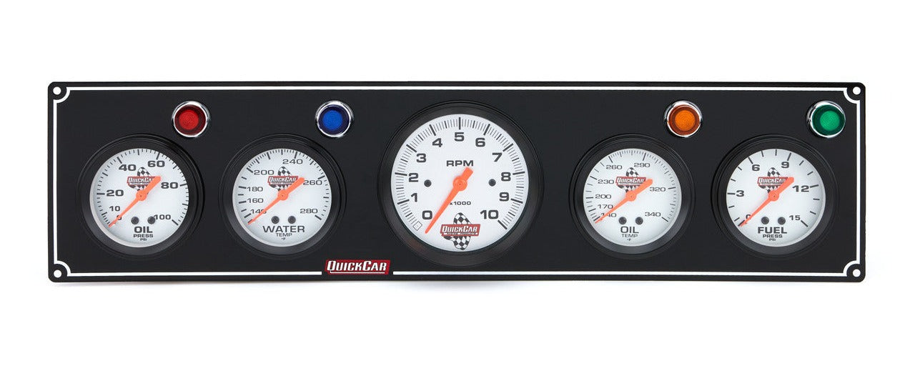 QuickCar 3-1 Gauge Panel w/Tach Black