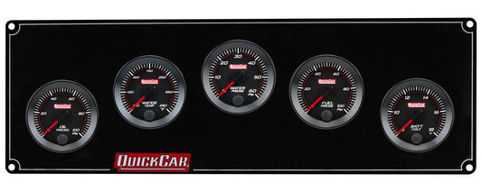 QuickCar RedLine Gauge Panel - Black Plate, 2-1/16" OP/WT/FP100/WP/VT