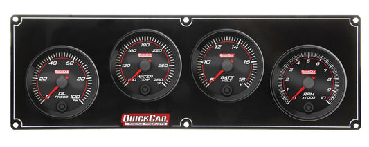 QuickCar Redline 3-1 Gauge Panel OP/WT/Volt w/2-5/8in Tac