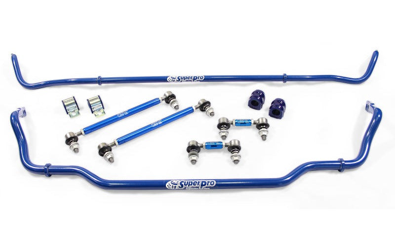 SuperPro Front 24mm, Rear 18mm Adjustable Sway Bar and HD Adjustable End Link Set - Kia Stinger