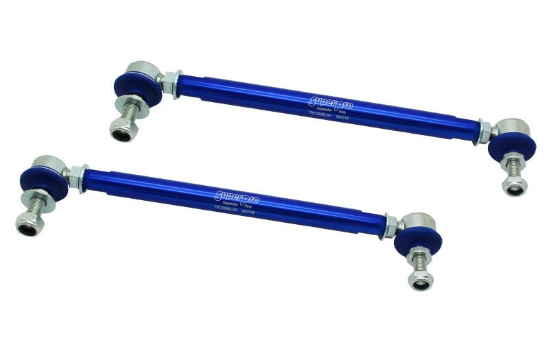 SuperPro Front Sway Bar Link Kit - Heavy Duty Adjustable (300mm-345mm Length, 10mm Studs)
