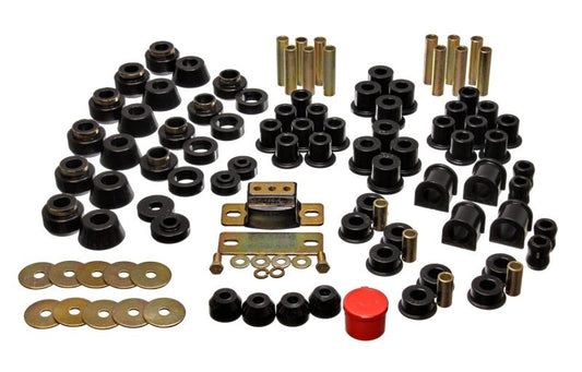 Energy Suspension for 1987-1995 Wrangler YJ Black Hyper-Flex Bushing Set 2.18101G