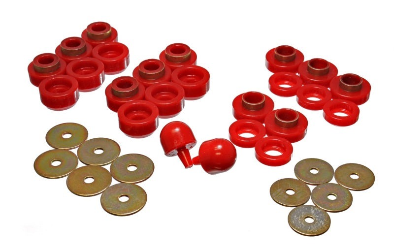 Energy Suspension for 97-06 Jeep Wrangler YJ & TJ Red Body Mount Set 2.4107R