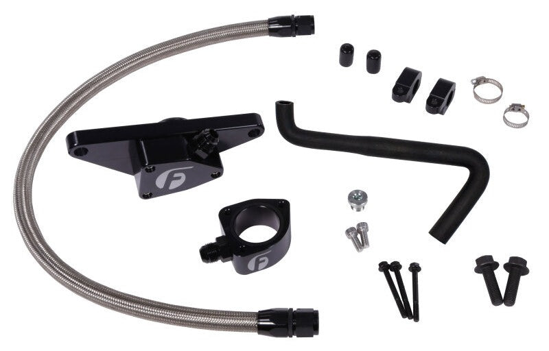 Fleece Performance FPE-CLNTBYPS-CUMMINS-0607-SS 06-07 Auto Transmission for Cummins Coolant Bypass Kit w/ Stainless Steel Braided Line