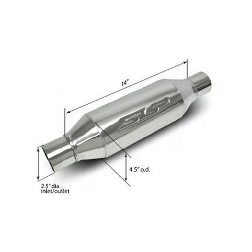 SLP LoudMouth II 2.5in Bullet-Type Muffler Polished Stainless Each