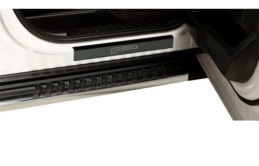 Putco for 2015-2020 Ford F-150 - Regular Cab & SuperCab with F-150 Etching (2pcs) Black Platinum Door Sill