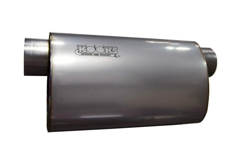Kooks MUF-014 3in Oval Offset/Offset (Same Side) Muffler 14in Long Body Stainless Steel