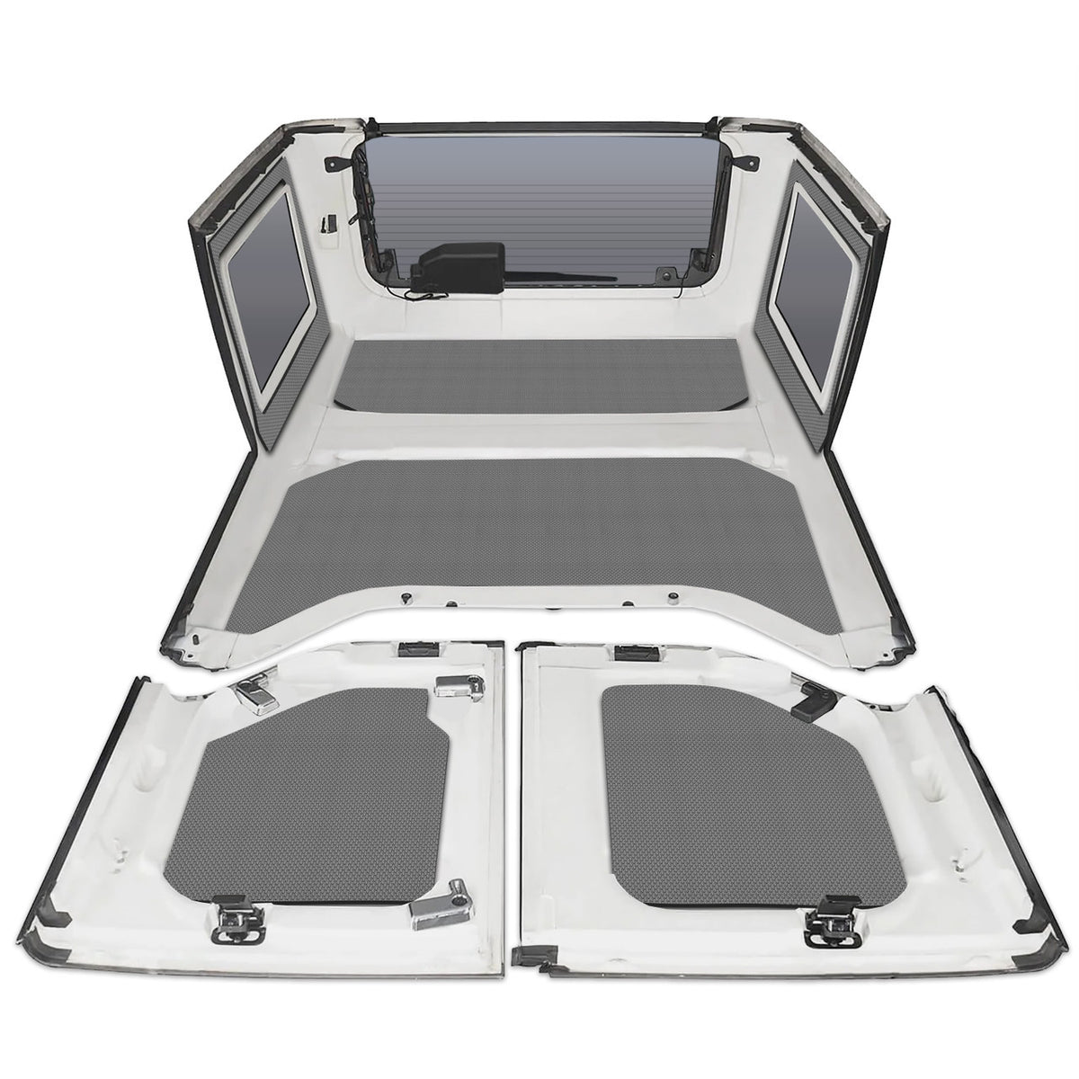 DEI for 2011-2018 Jeep Wrangler JK 4-Door Boom Mat Complete Headliner Kit - 6 Piece - Gray