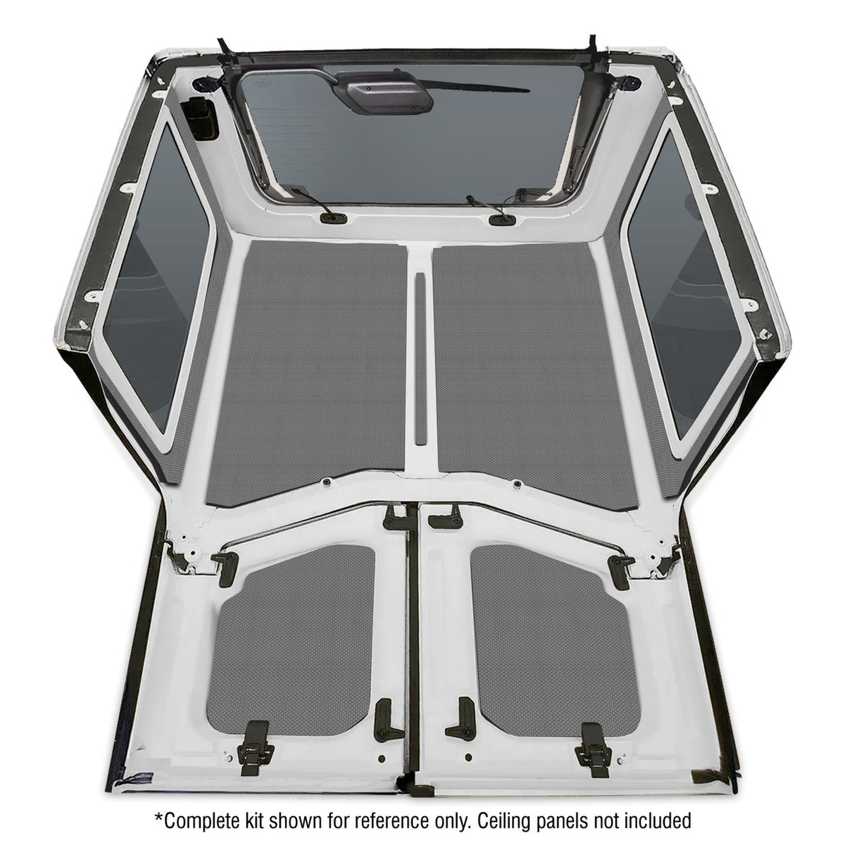DEI for 2018-2023 Jeep Wrangler JL 2-Door Boom Mat Rear Side Window Trim - 2 Piece - Gray