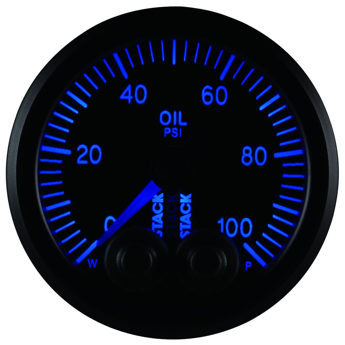 AutoMeter ST3502 Stack Pro-Control 52mm 0-100 PSI Oil Pressure Gauge Black 1/8 NPTF