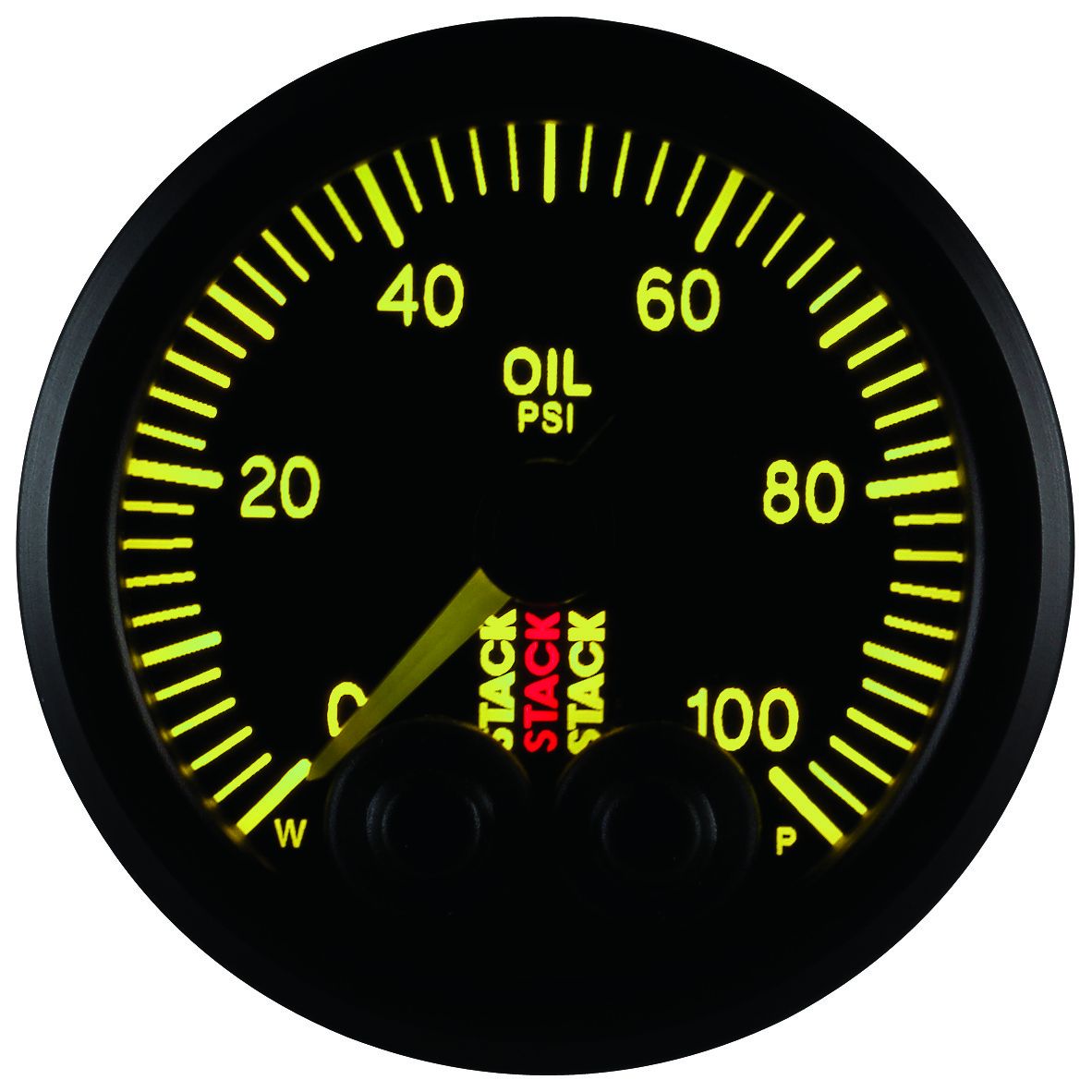 AutoMeter ST3502 Stack Pro-Control 52mm 0-100 PSI Oil Pressure Gauge Black 1/8 NPTF