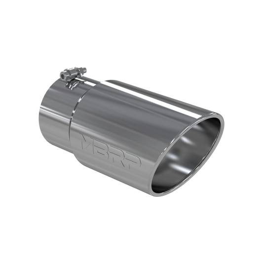 MBRP T5075 Exhaust Tip - 6" OD Angled Rolled End 5" inlet 12" length | T304 Stainless