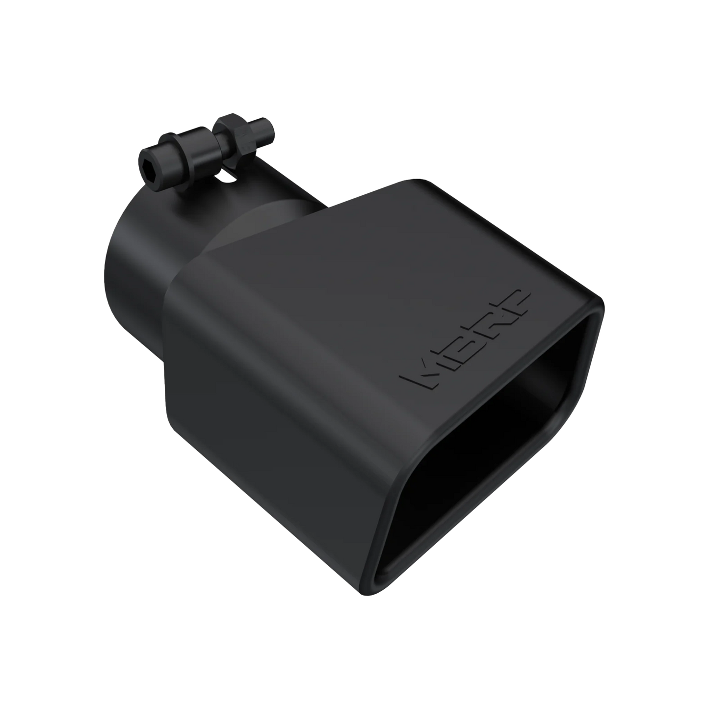 MBRP T5120BLK Universal Exhaust Tip - 4.75" x 3" Rectangle, Angle Cut, 3" Inlet, 7-3/8" (Passenger Side) | Black Coated