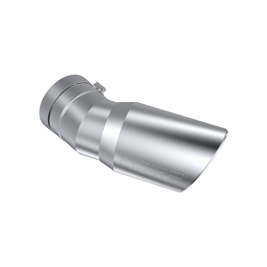 MBRP T5154 Exhaust Tip - 6" OD; Angled Rolled End; 5" inlet; 15.5" length ; 30˚ bend | T304 Stainless