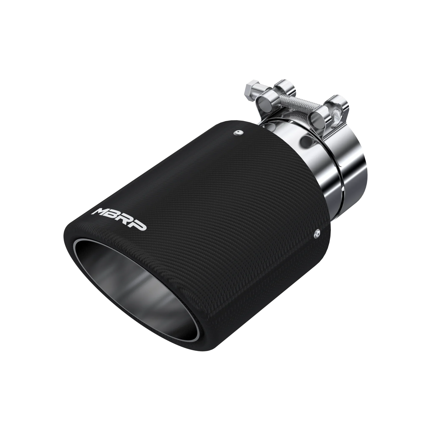 MBRP T5151CF Universal Exhaust Tip - 4.5" O.D., 3" Inlet, 7.7" Length, Dual Wall, Angle Cut, Carbon Fiber | Carbon Fiber