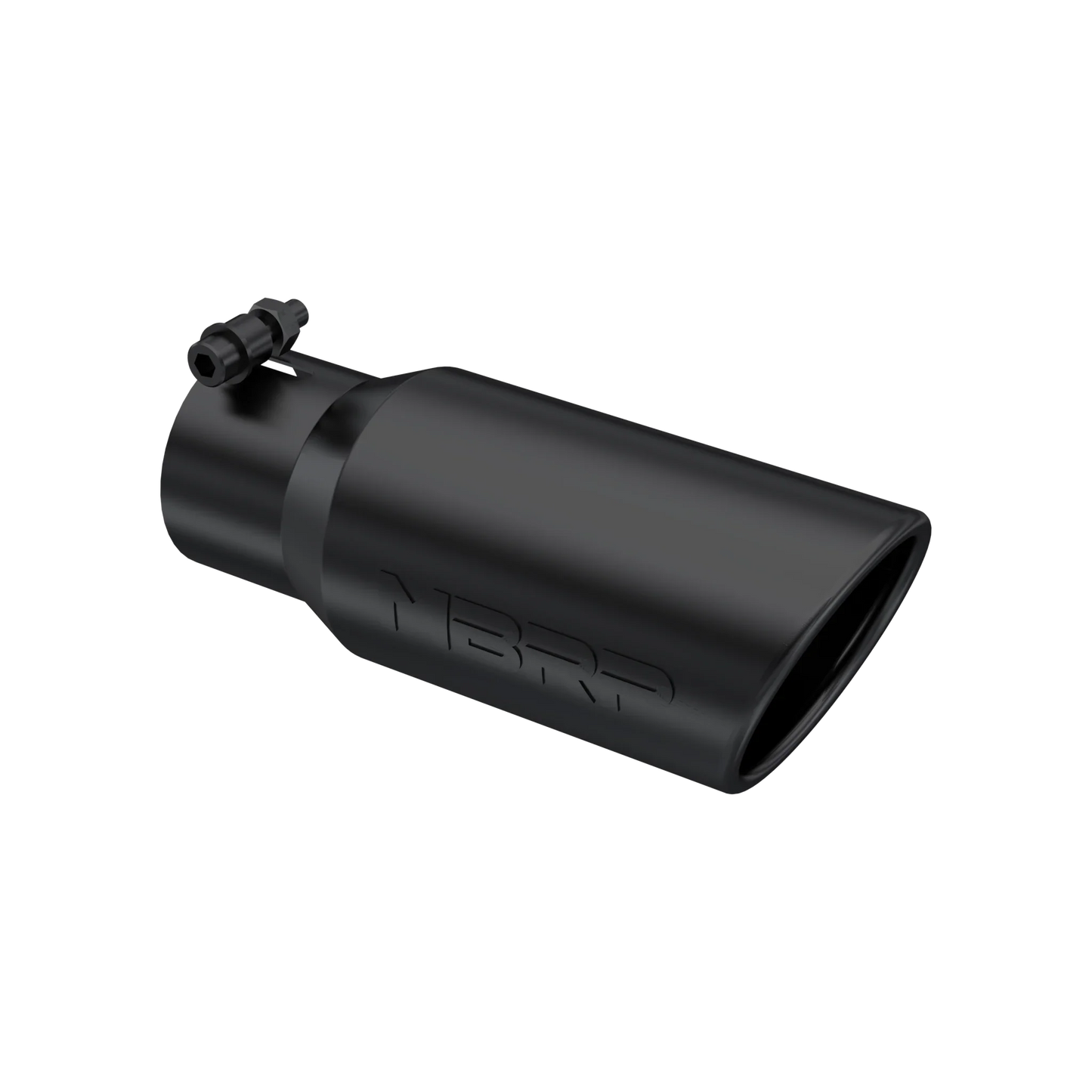 MBRP T5155BLK Exhaust Tip - 4" OD; Angled Cut Rolled End; 3" inlet; 10" length | Black Coated