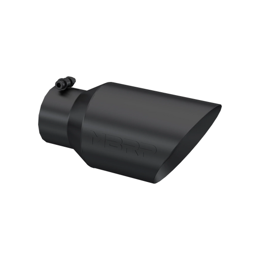 MBRP T5072BLK Exhaust Tip - 6" OD Dual Wall Angled 4" inlet 12" length | Black Coated