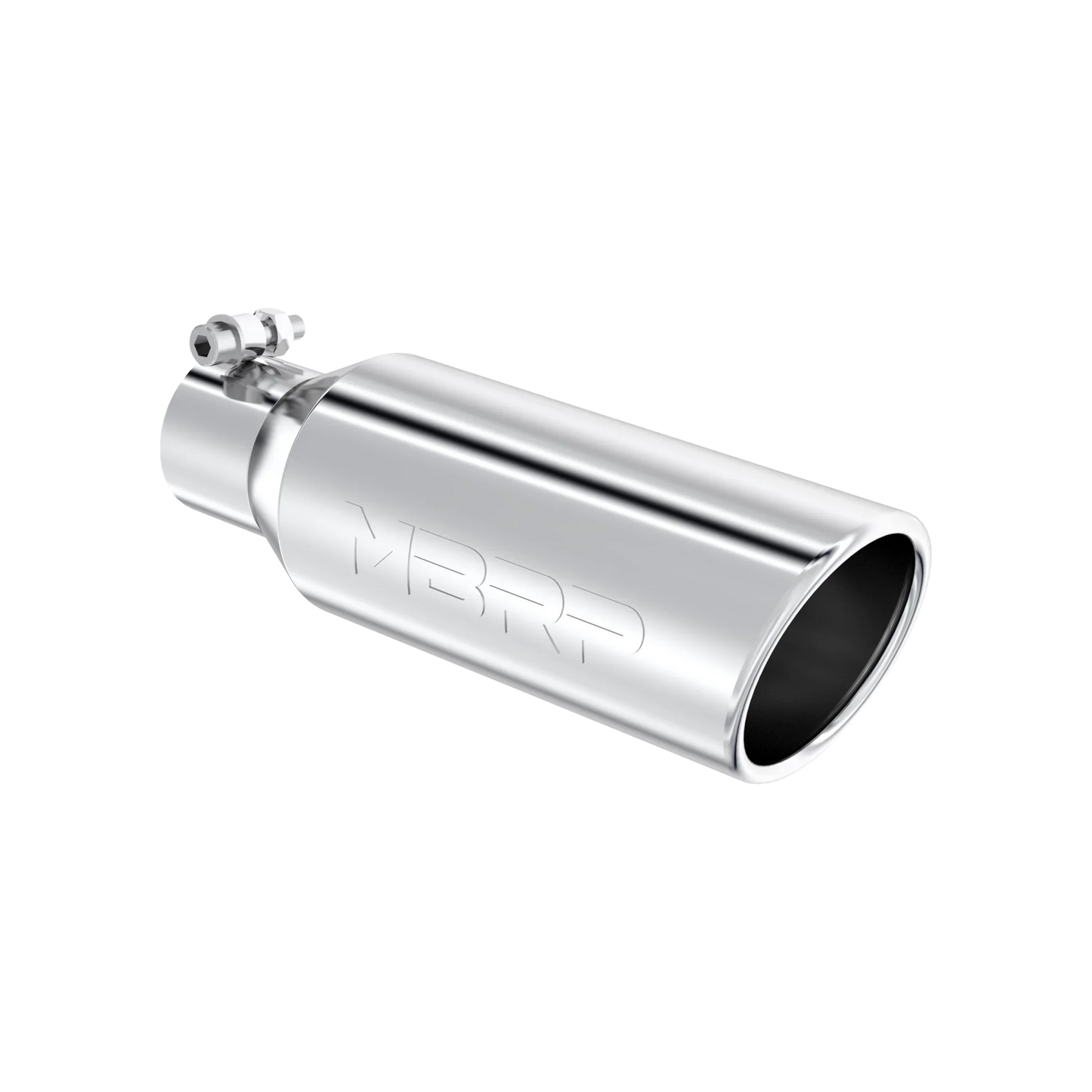 MBRP T5150 Exhaust Tip - 4" OD; Angled Rolled End; 2.5" inlet; 12" length | T304 Stainless