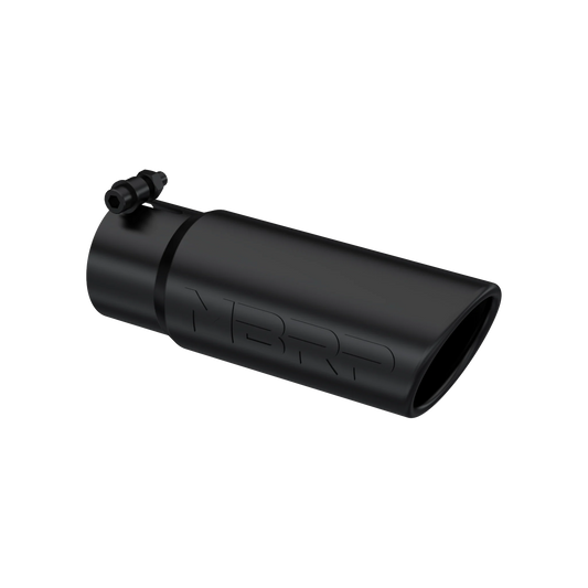 MBRP T5115BLK Exhaust Tip - 3.5" OD Angled Rolled End; 3" inlet; 10" length | Black Coated