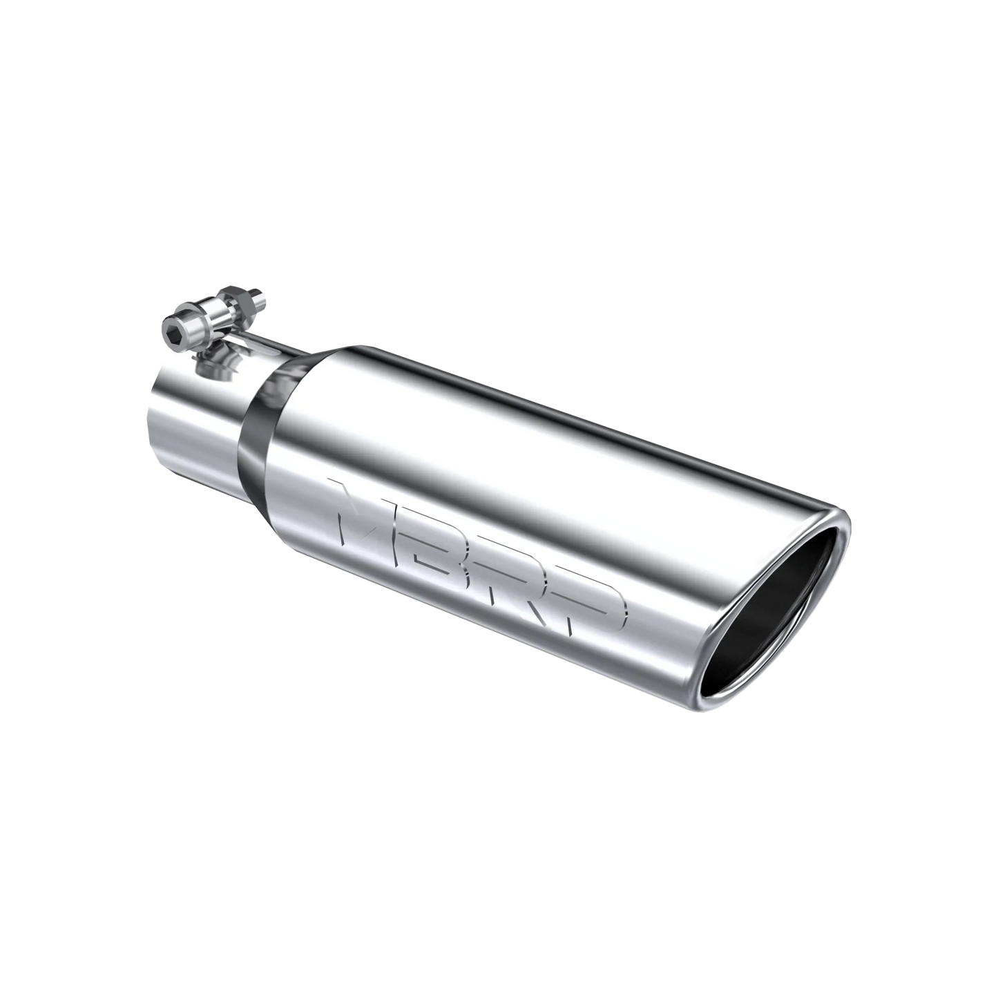 MBRP T5113 Exhaust Tip - 3.5" OD Angled Rolled End 2.5" inlet 12" length | T304 Stainless