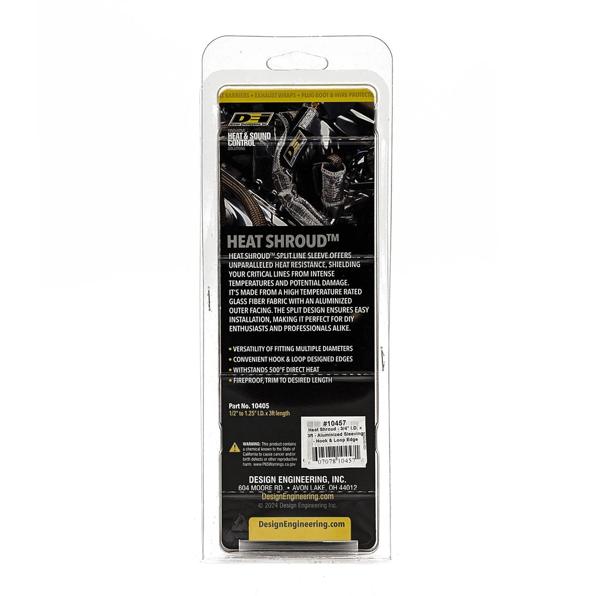 DEI Heat Shroud 3/4in I.D. x 3ft - Aluminized Sleeving - Hook and Loop Edge